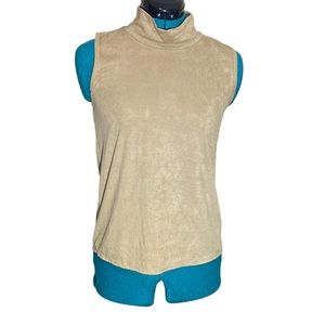 Stella Luce Faux Suede Mock Turtleneck Tank